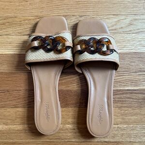 J. McLaughlin Tan Slide Sandals